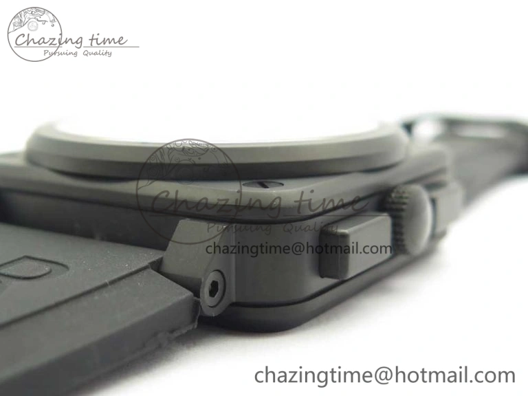 BR 03-94 Chrono PVD Brown Dial Black Markers on Black Rubber Strap A7750 (Free Nylon Strap)
