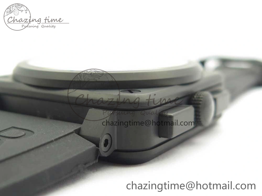 BR 03-94 Chrono PVD Brown Dial Black Markers on Black Rubber Strap A7750 (Free Nylon Strap)