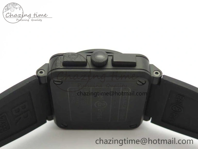 BR 03-94 Chrono PVD Brown Dial Black Markers on Black Rubber Strap A7750 (Free Nylon Strap)