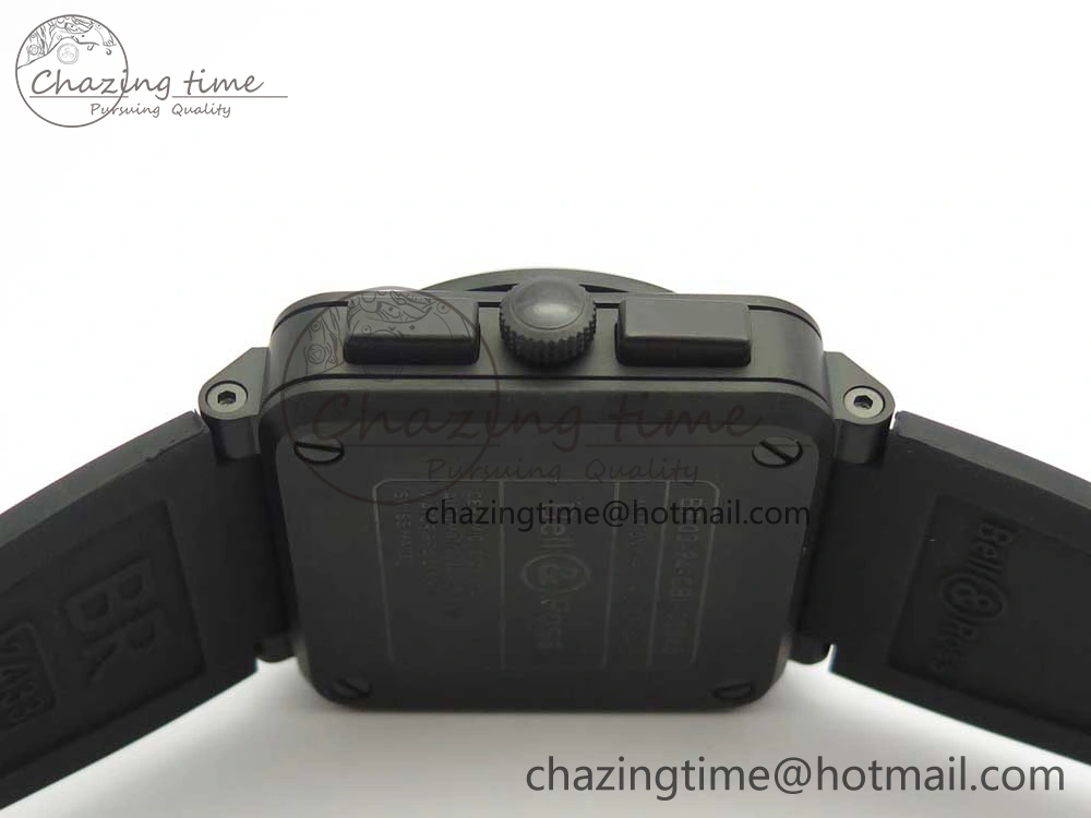 BR 03-94 Chrono PVD Brown Dial Black Markers on Black Rubber Strap A7750 (Free Nylon Strap)