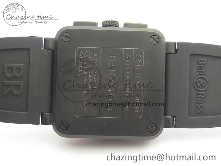 BR 03-94 Chrono PVD Brown Dial Black Markers on Black Rubber Strap A7750 (Free Nylon Strap)