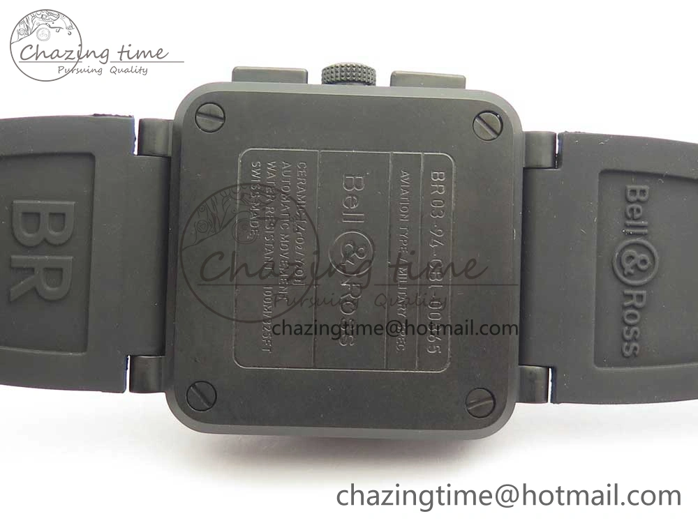 BR 03-94 Chrono PVD Brown Dial Black Markers on Black Rubber Strap A7750 (Free Nylon Strap)