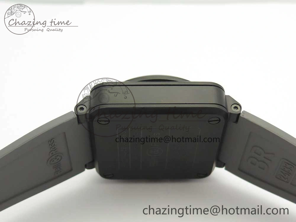 BR 03-94 Chrono PVD Gray Dial Black Markers on Gray Rubber Strap A7750 (Free Nylon Strap)