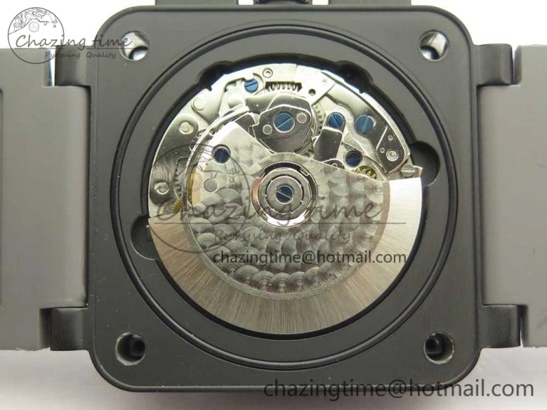 BR 03-94 Chrono PVD Gray Dial Black Markers on Gray Rubber Strap A7750 (Free Nylon Strap)