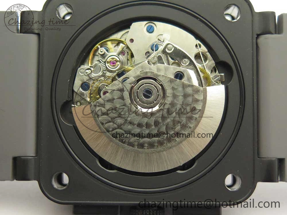 BR 03-94 Chrono PVD Gray Dial Black Markers on Gray Rubber Strap A7750 (Free Nylon Strap)