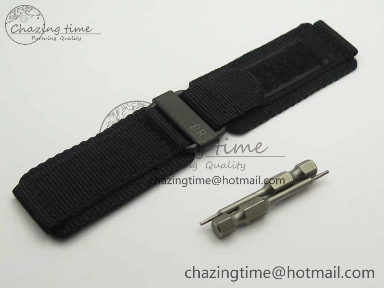 BR 03-94 Chrono PVD Gray Dial Black Markers on Gray Rubber Strap A7750 (Free Nylon Strap)