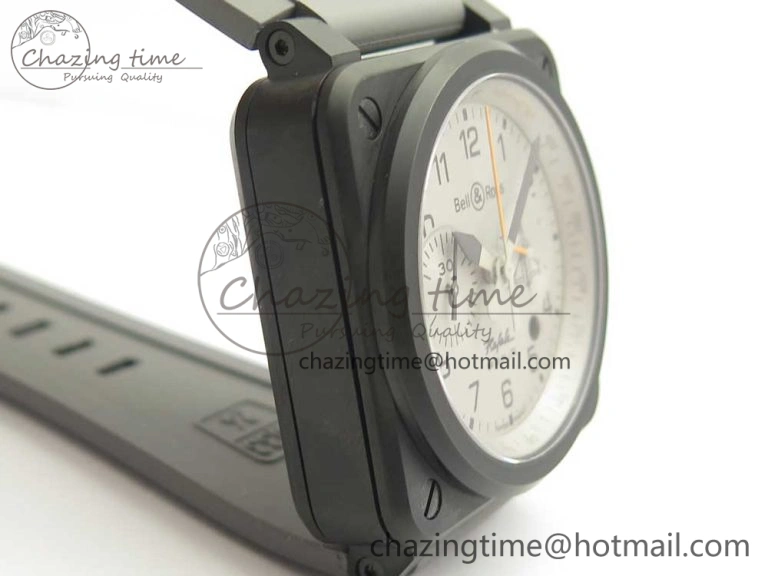 BR 03-94 Chrono PVD Gray Dial Black Markers on Gray Rubber Strap A7750 (Free Nylon Strap)