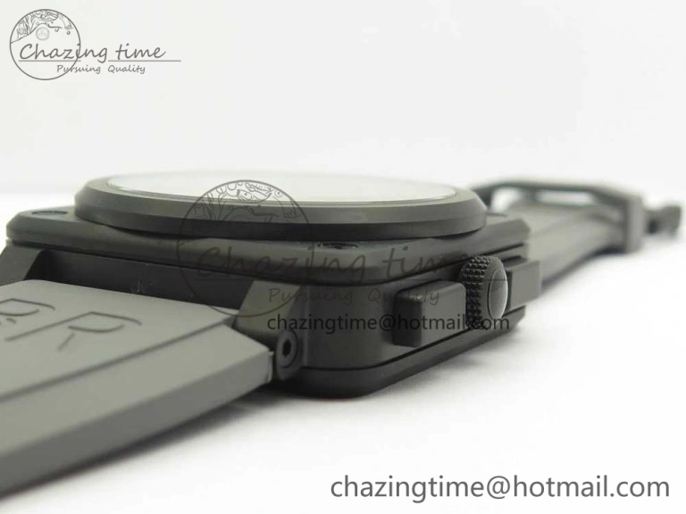 BR 03-94 Chrono PVD Gray Dial Black Markers on Gray Rubber Strap A7750 (Free Nylon Strap)