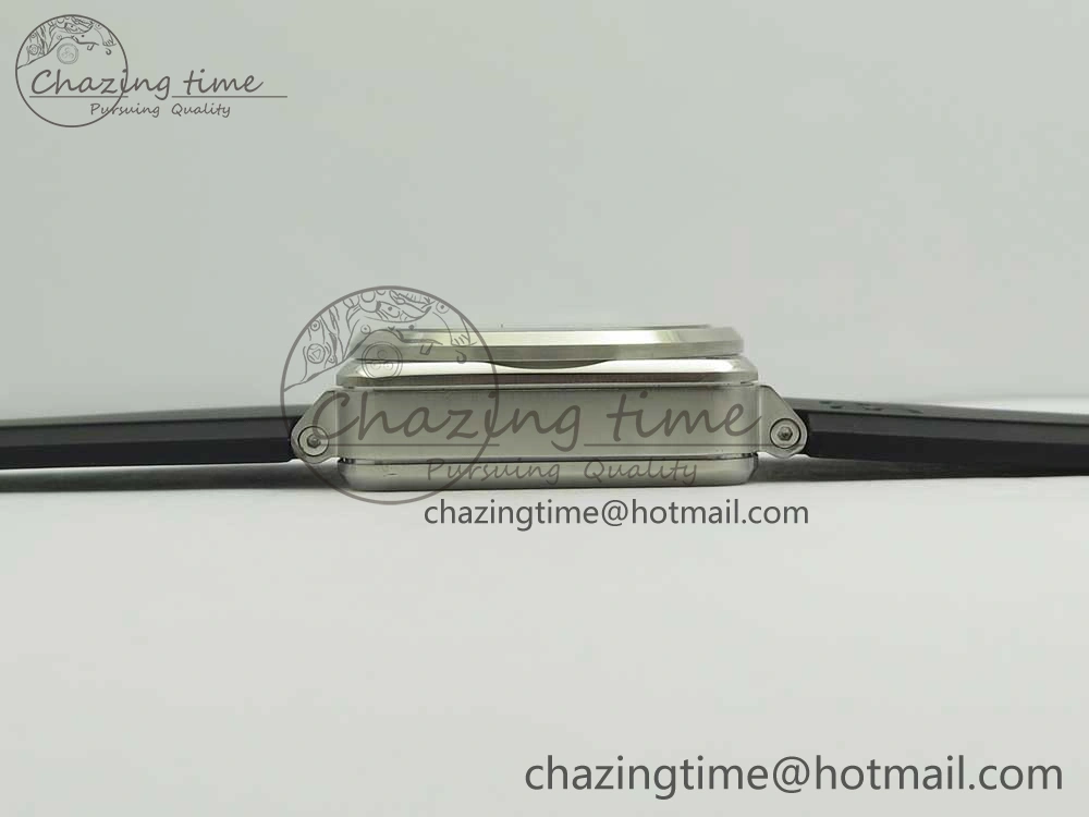 BR 03-94 Chrono SS Black Dial White Markers on Black Rubber Strap A7750 (Free Nylon Strap)