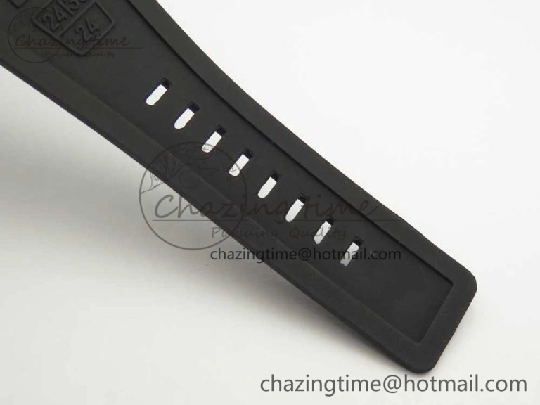 BR 03-94 Chrono SS Black Dial White Markers on Black Rubber Strap A7750 (Free Nylon Strap)