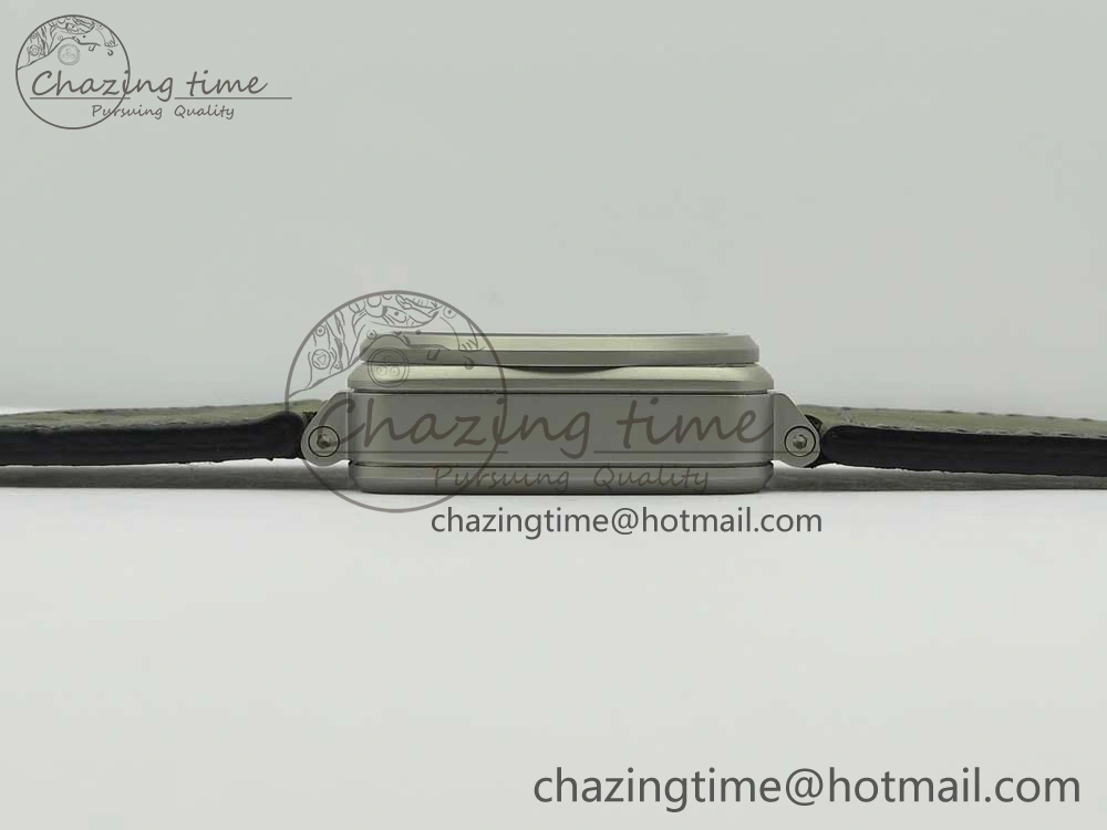 BR 03-94 Horolum Chrono Satin-polished Steel Gray Dial on Gray Leather Strap A7750 (Free Nylon Strap)