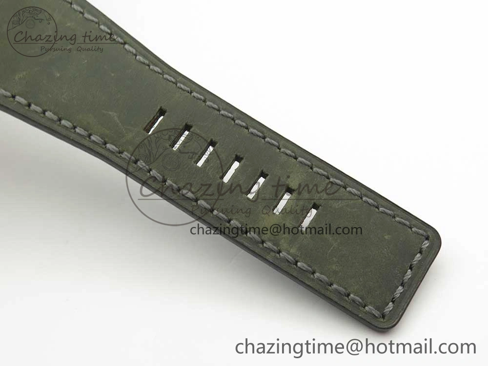 BR 03-94 Horolum Chrono Satin-polished Steel Gray Dial on Gray Leather Strap A7750 (Free Nylon Strap)