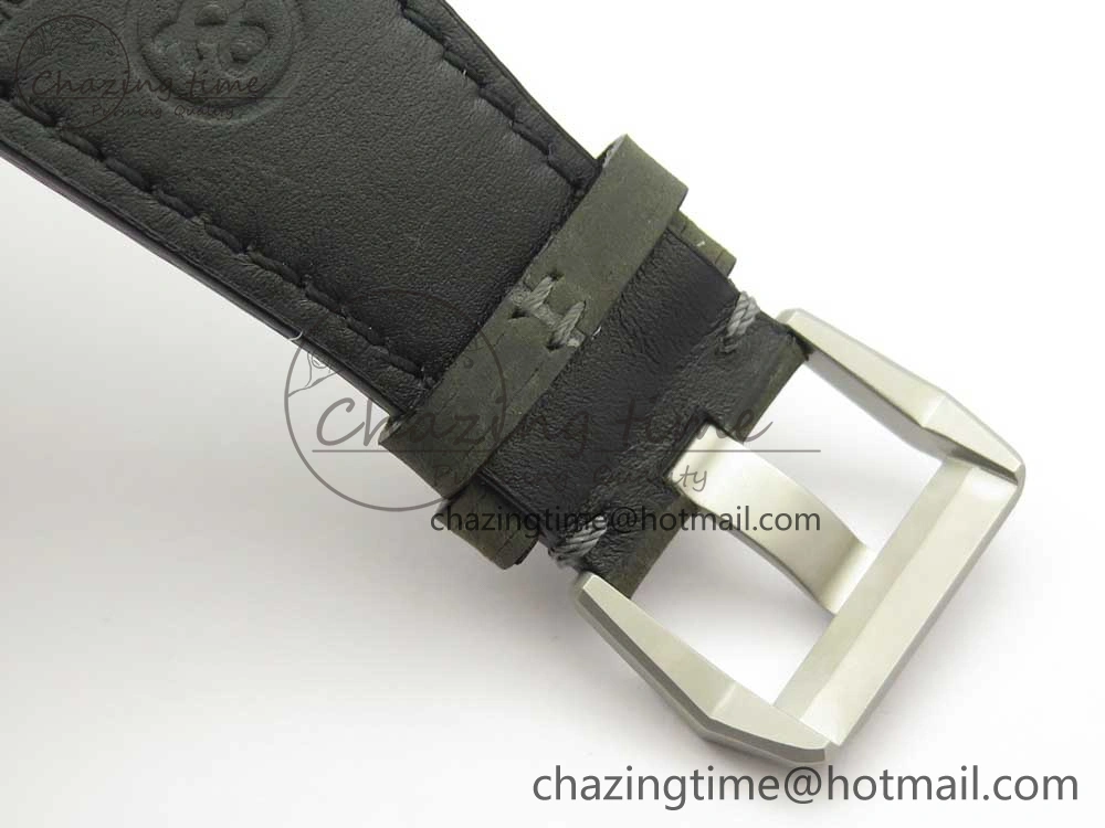 BR 03-94 Horolum Chrono Satin-polished Steel Gray Dial on Gray Leather Strap A7750 (Free Nylon Strap)
