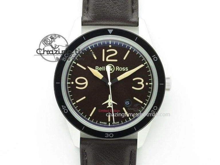 BR 123 Falcon Best Edition On Dark Brown Leather Strap Miyota9015