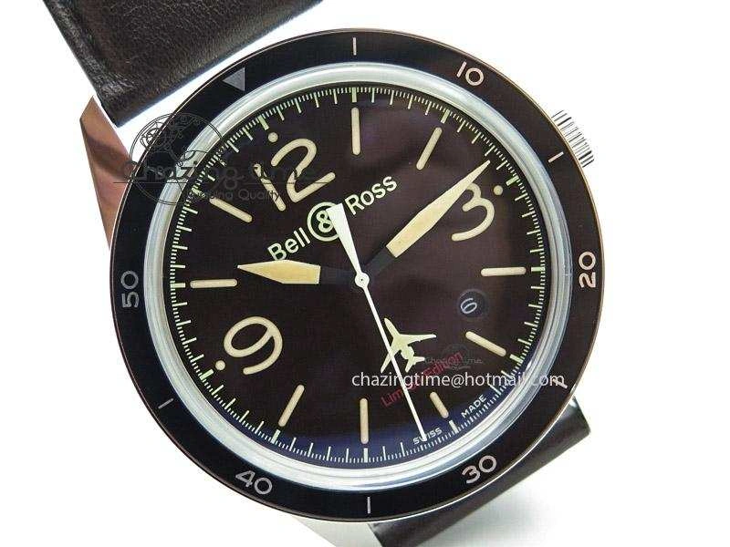BR 123 Falcon Best Edition On Dark Brown Leather Strap Miyota9015