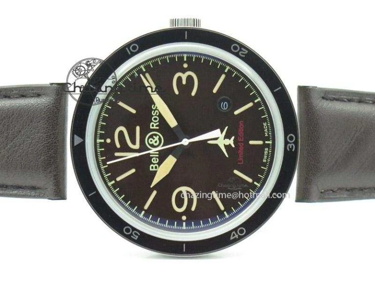BR 123 Falcon Best Edition On Dark Brown Leather Strap Miyota9015