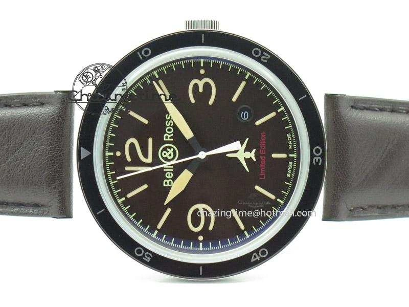 BR 123 Falcon Best Edition On Dark Brown Leather Strap Miyota9015