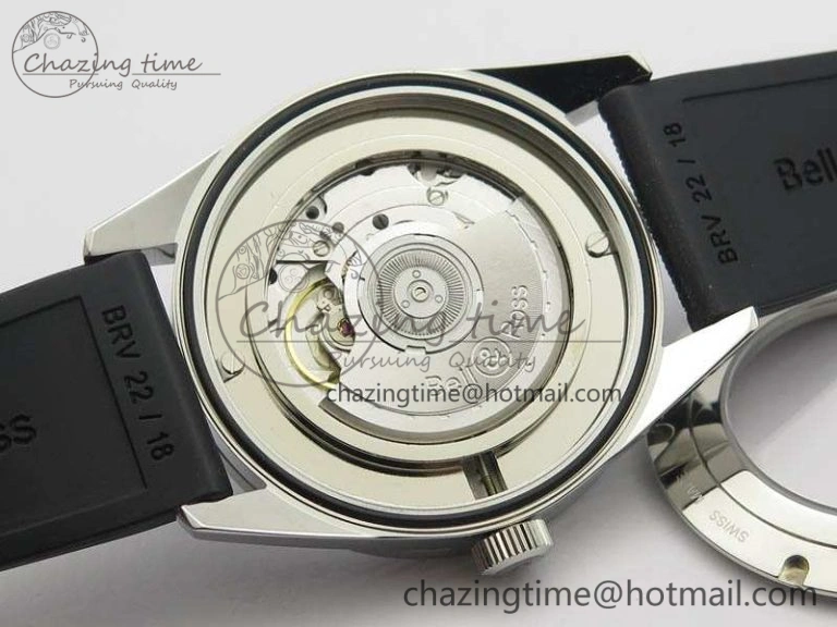 BR 123 GMT 24H SS Blue Dial On Black Rubber Strap A2836