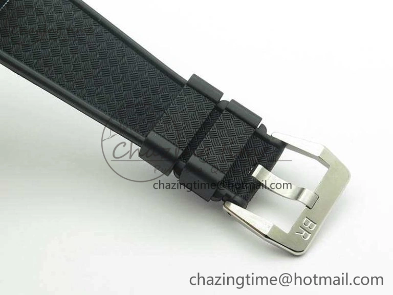 BR 123 GMT 24H SS Blue Dial On Black Rubber Strap A2836