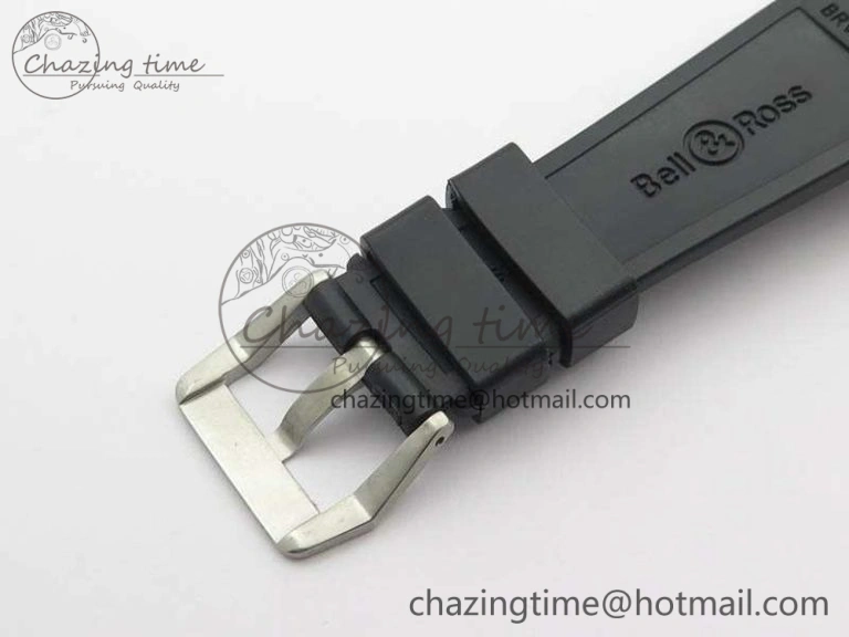 BR 123 GMT 24H SS Blue Dial On Black Rubber Strap A2836
