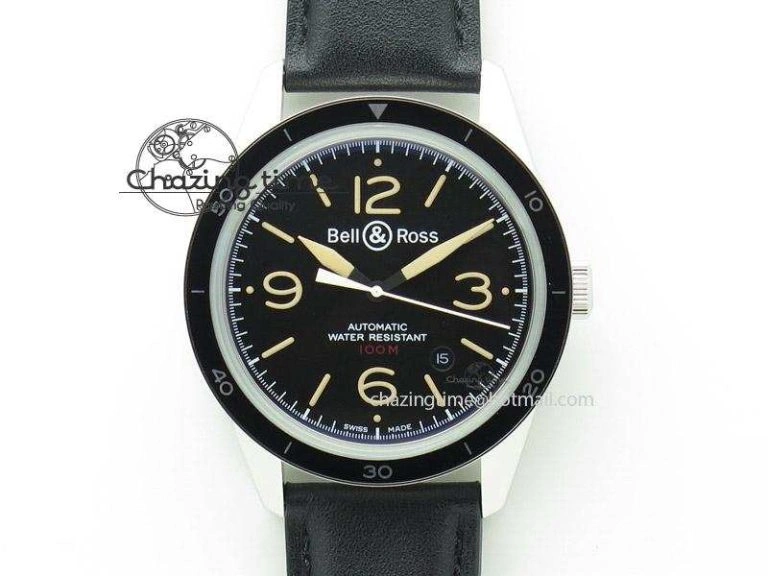 BR 123 Sport Heritage Best Edition On Black Leather Strap Miyota9015