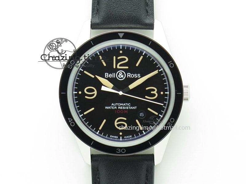 BR 123 Sport Heritage Best Edition On Black Leather Strap Miyota9015