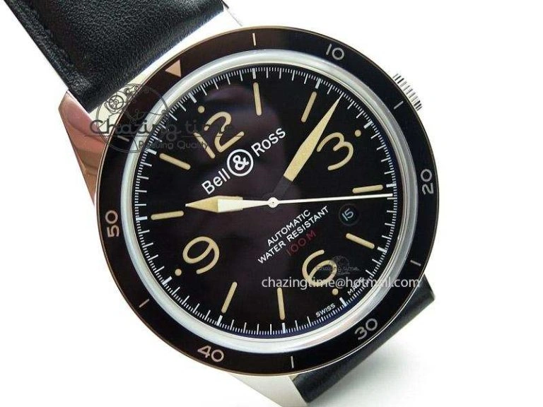 BR 123 Sport Heritage Best Edition On Black Leather Strap Miyota9015