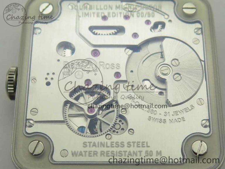 BR-X2 Sapphire Tourbillon BBR Best Edition Steel Dial on Gray Leather Strap