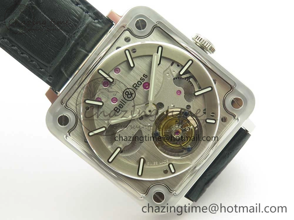 BR-X2 Sapphire Tourbillon BBR Best Edition Steel Dial on Gray Leather Strap