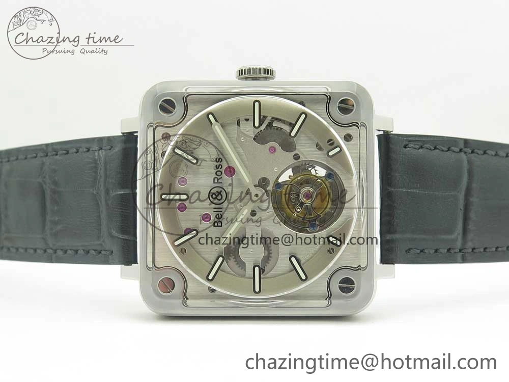 BR-X2 Sapphire Tourbillon BBR Best Edition Steel Dial on Gray Leather Strap