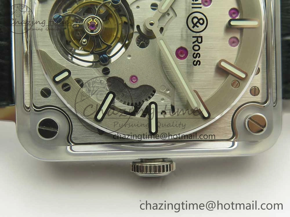 BR-X2 Sapphire Tourbillon BBR Best Edition Steel Dial on Gray Leather Strap