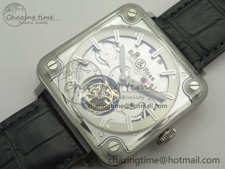 BR-X2 Sapphire Tourbillon BBR Best Edition Steel Dial on Gray Leather Strap