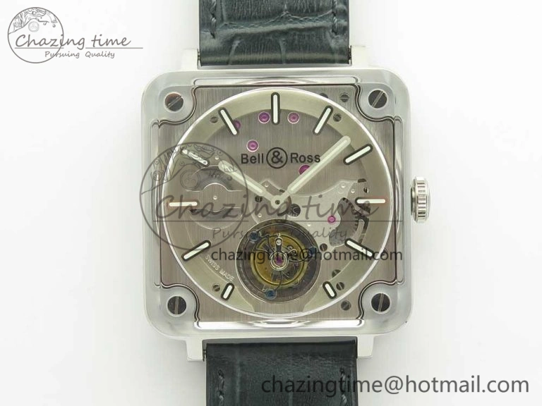 BR-X2 Sapphire Tourbillon BBR Best Edition Steel Dial on Gray Leather Strap