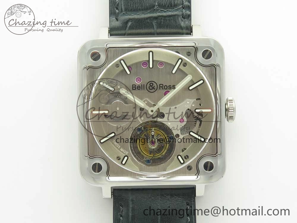 BR-X2 Sapphire Tourbillon BBR Best Edition Steel Dial on Gray Leather Strap