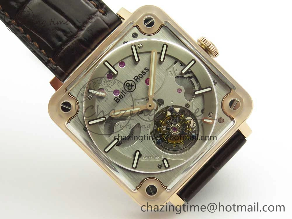 BR-X2 Sapphire Tourbillon RG BBR Best Edition Steel Dial on Brown Leather Strap V2