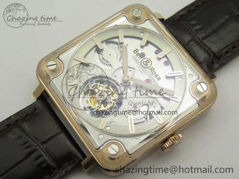 BR-X2 Sapphire Tourbillon RG BBR Best Edition Steel Dial on Brown Leather Strap V2