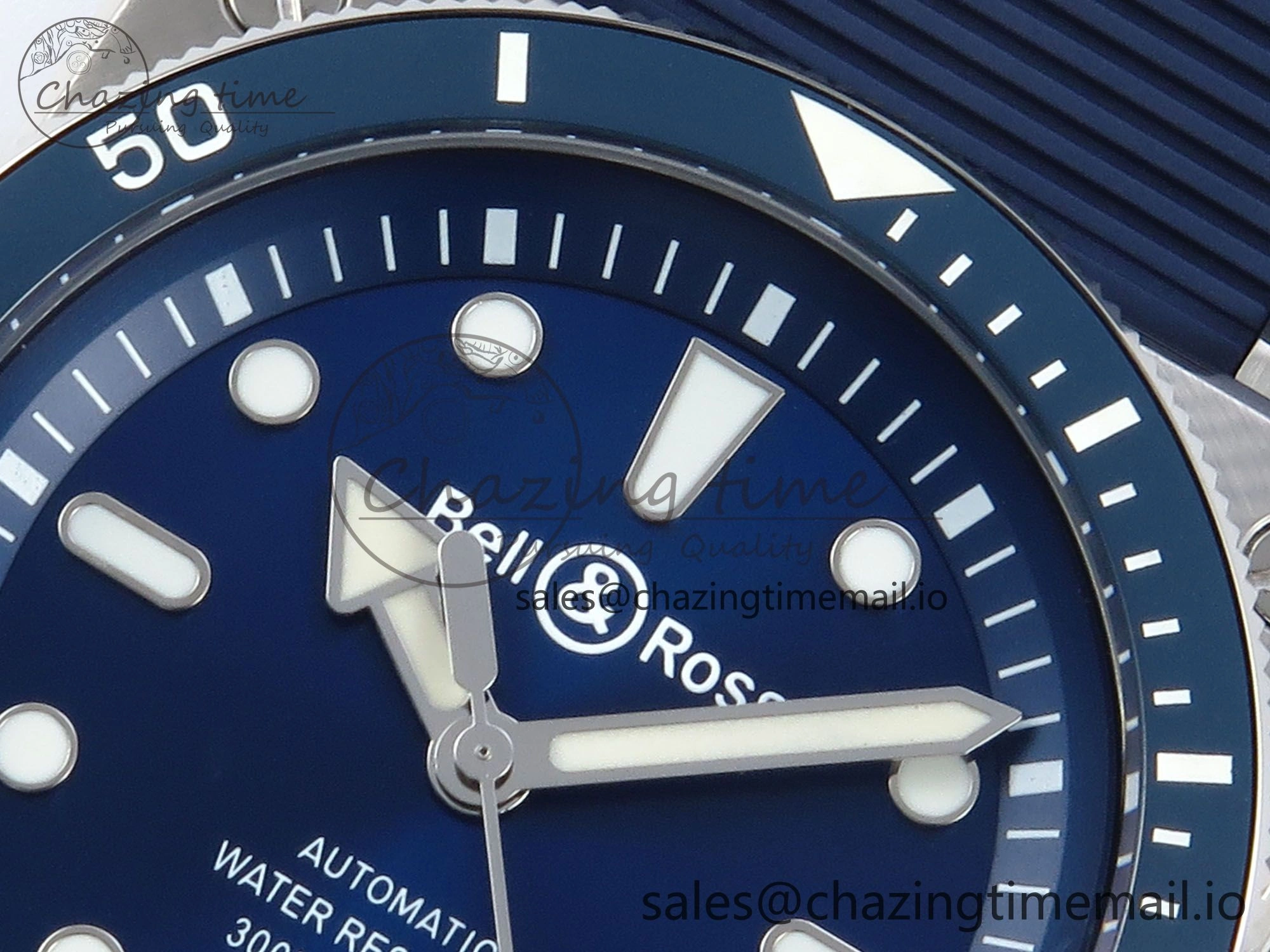 BR03-92 Diver BRF 1:1 Best Edition Blue Dial on Blue Rubber Strap A2824