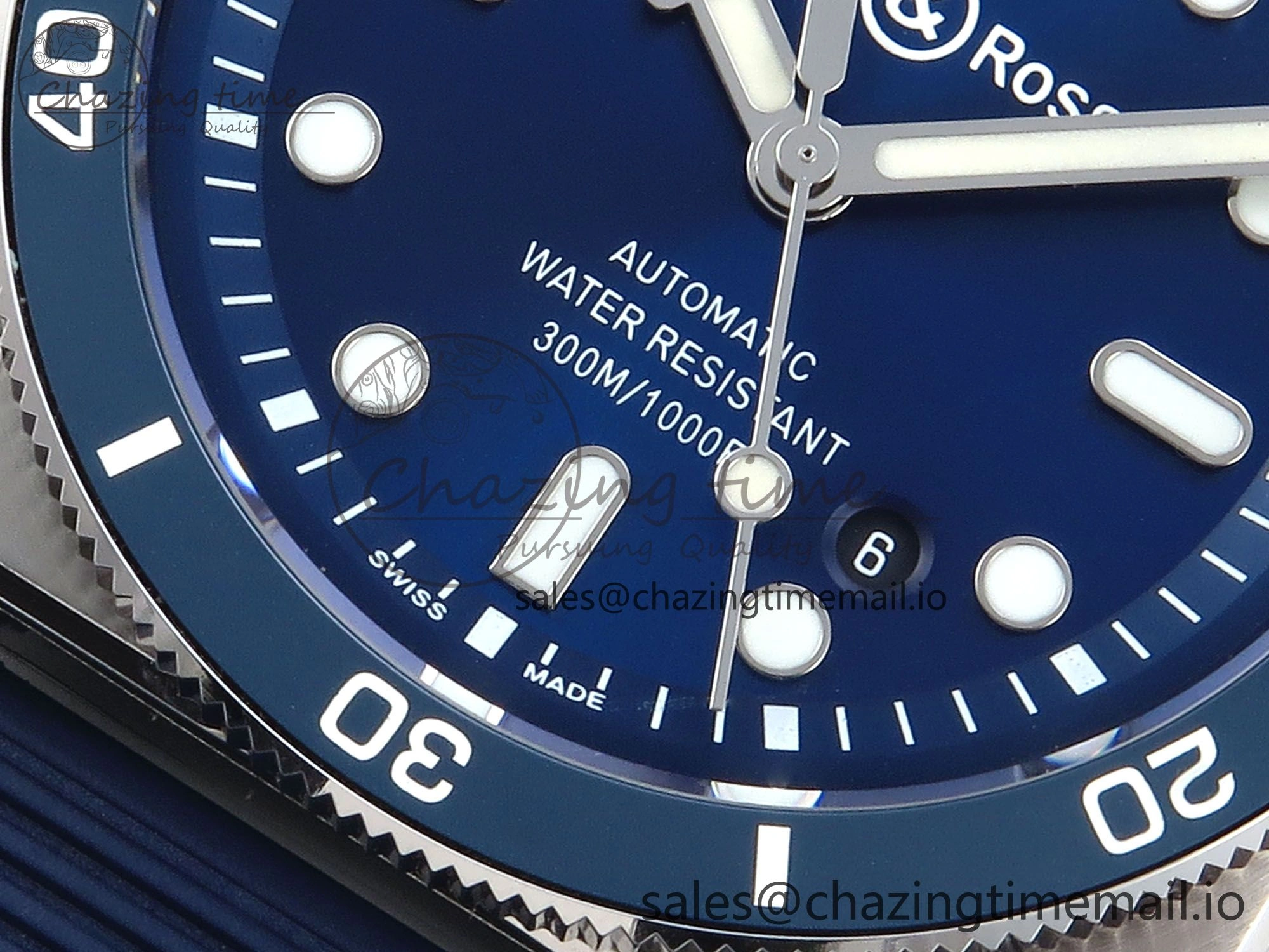 BR03-92 Diver BRF 1:1 Best Edition Blue Dial on Blue Rubber Strap A2824