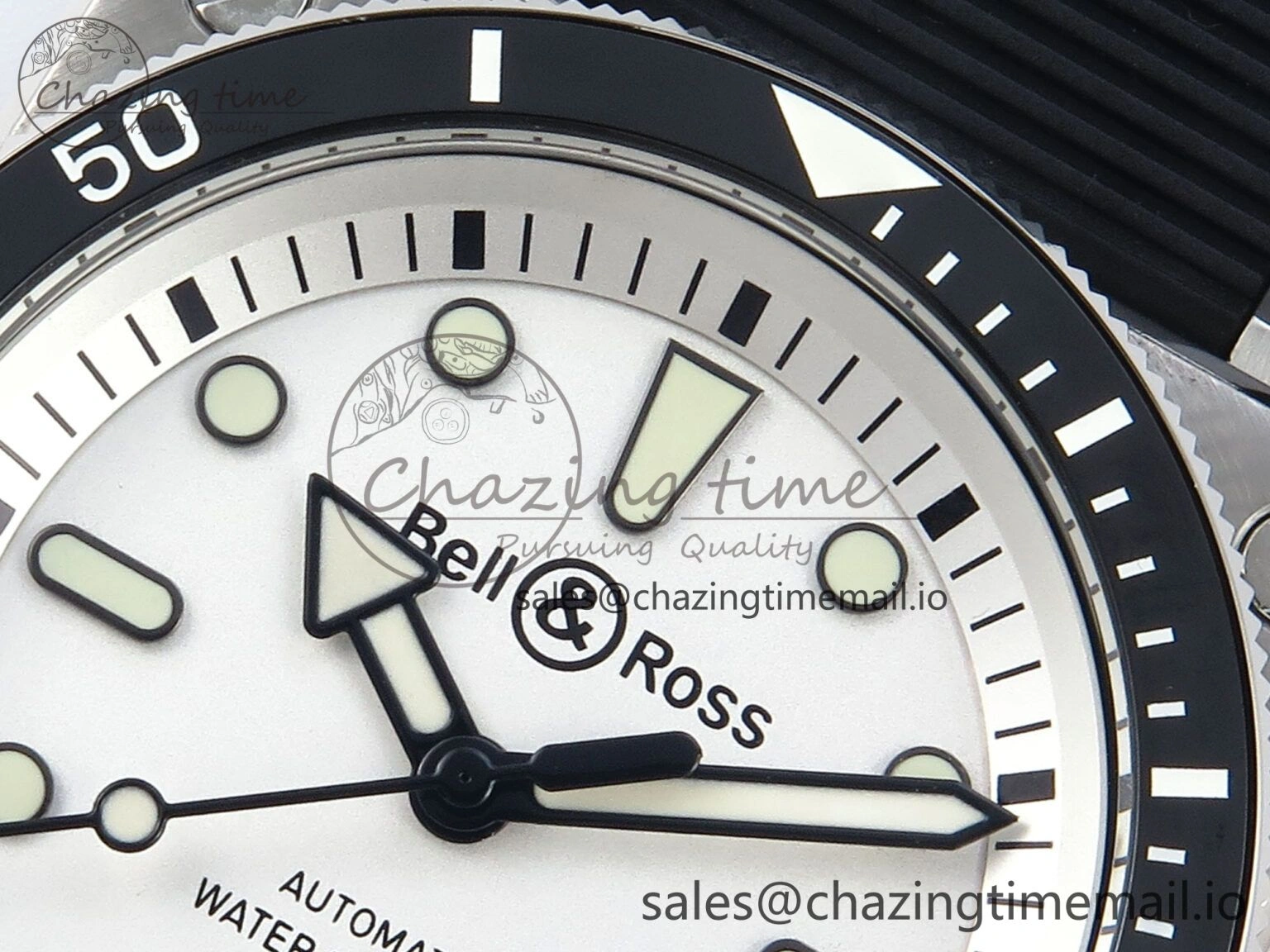 BR03-92 Diver BRF 1:1 Best Edition White Dial on Black Rubber Strap A2824