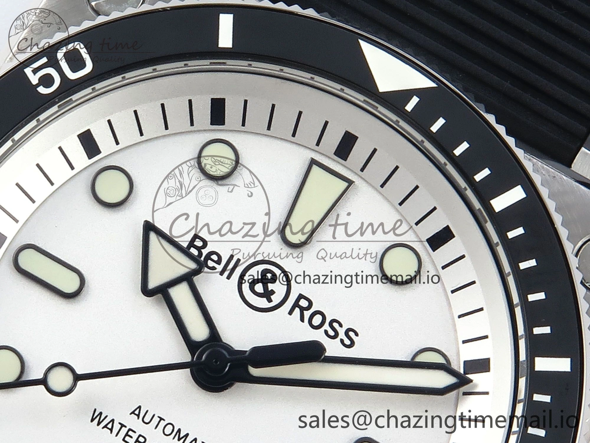 BR03-92 Diver BRF 1:1 Best Edition White Dial on Black Rubber Strap A2824