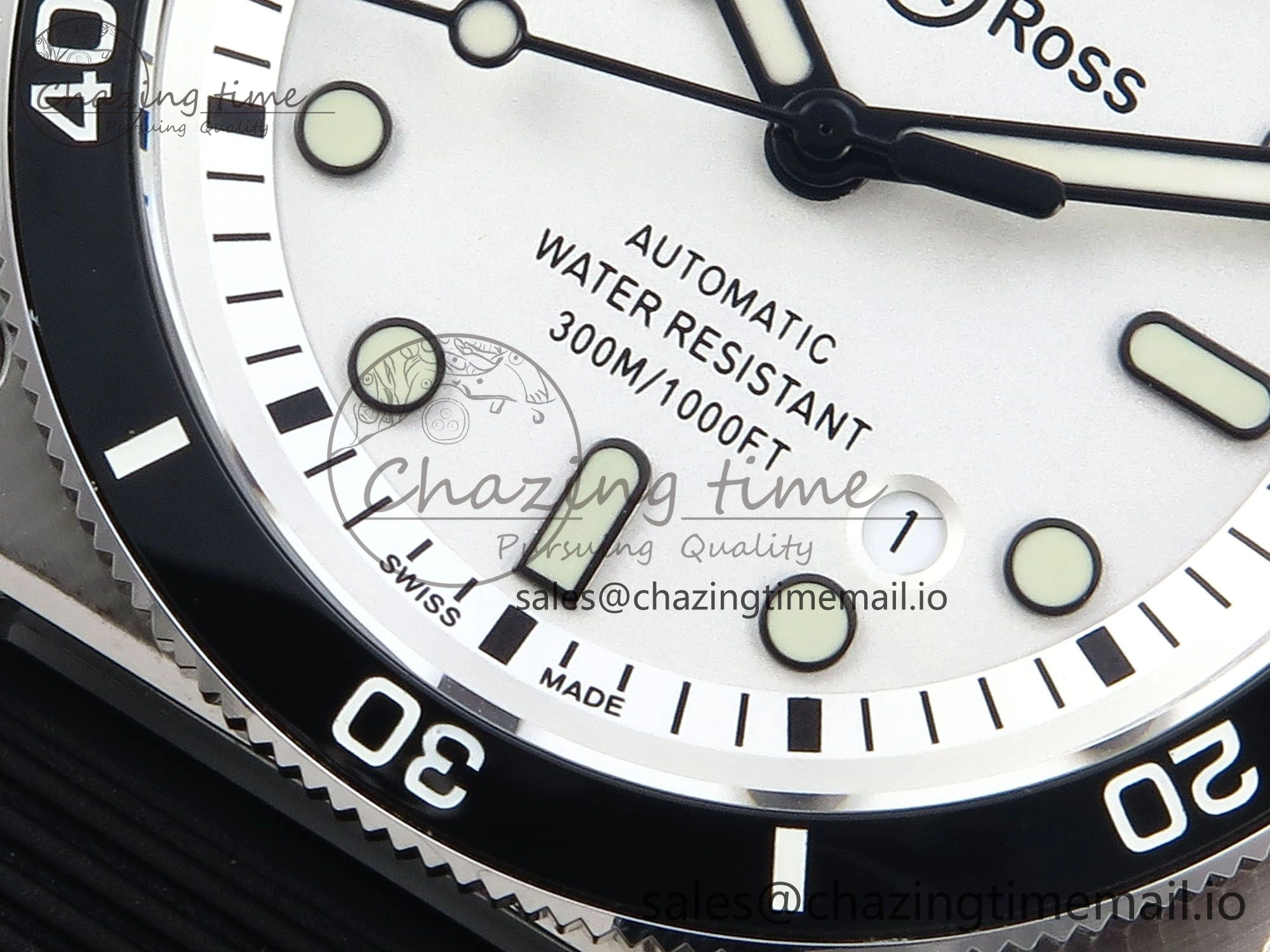 BR03-92 Diver BRF 1:1 Best Edition White Dial on Black Rubber Strap A2824