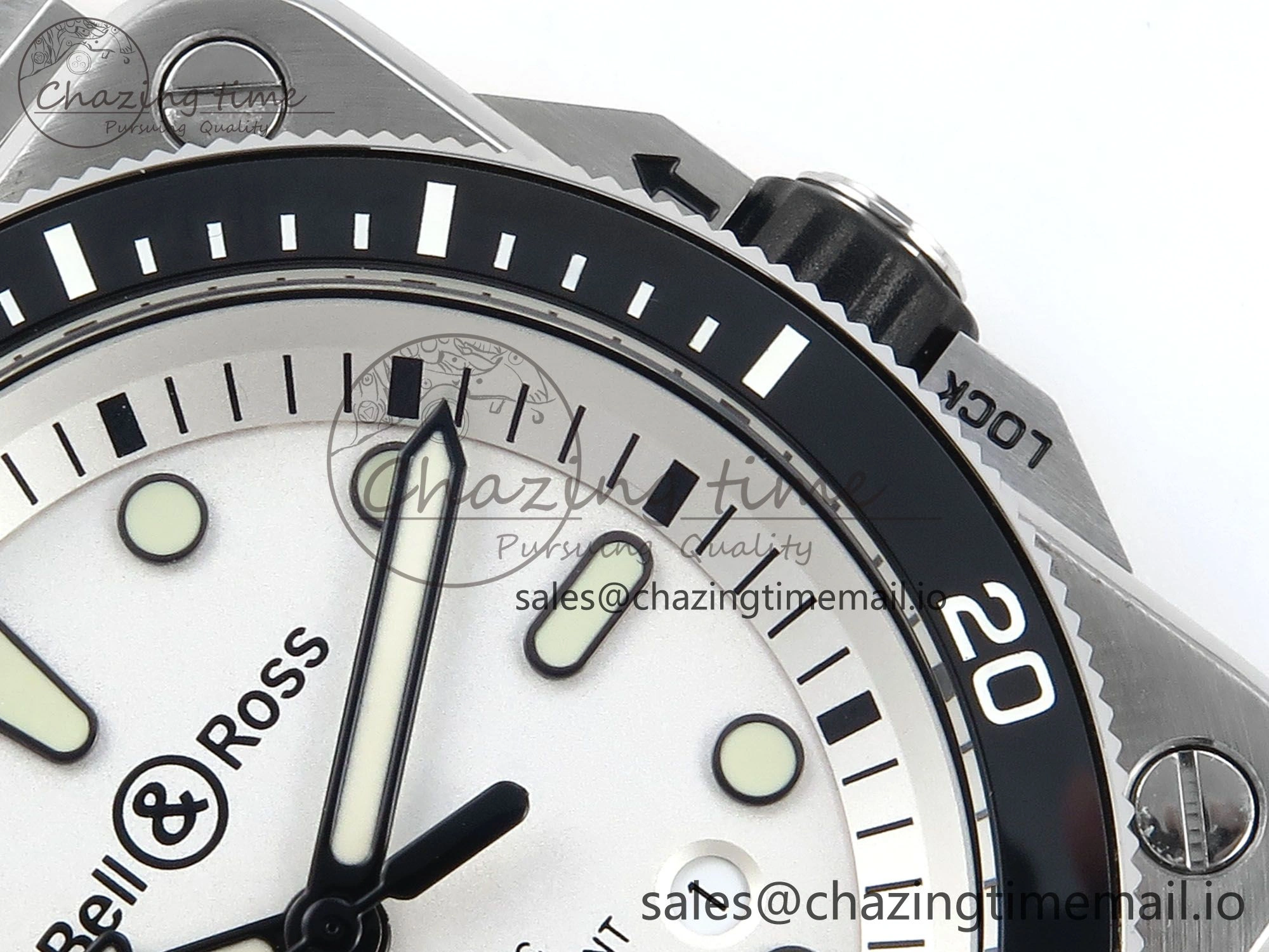 BR03-92 Diver BRF 1:1 Best Edition White Dial on Black Rubber Strap A2824
