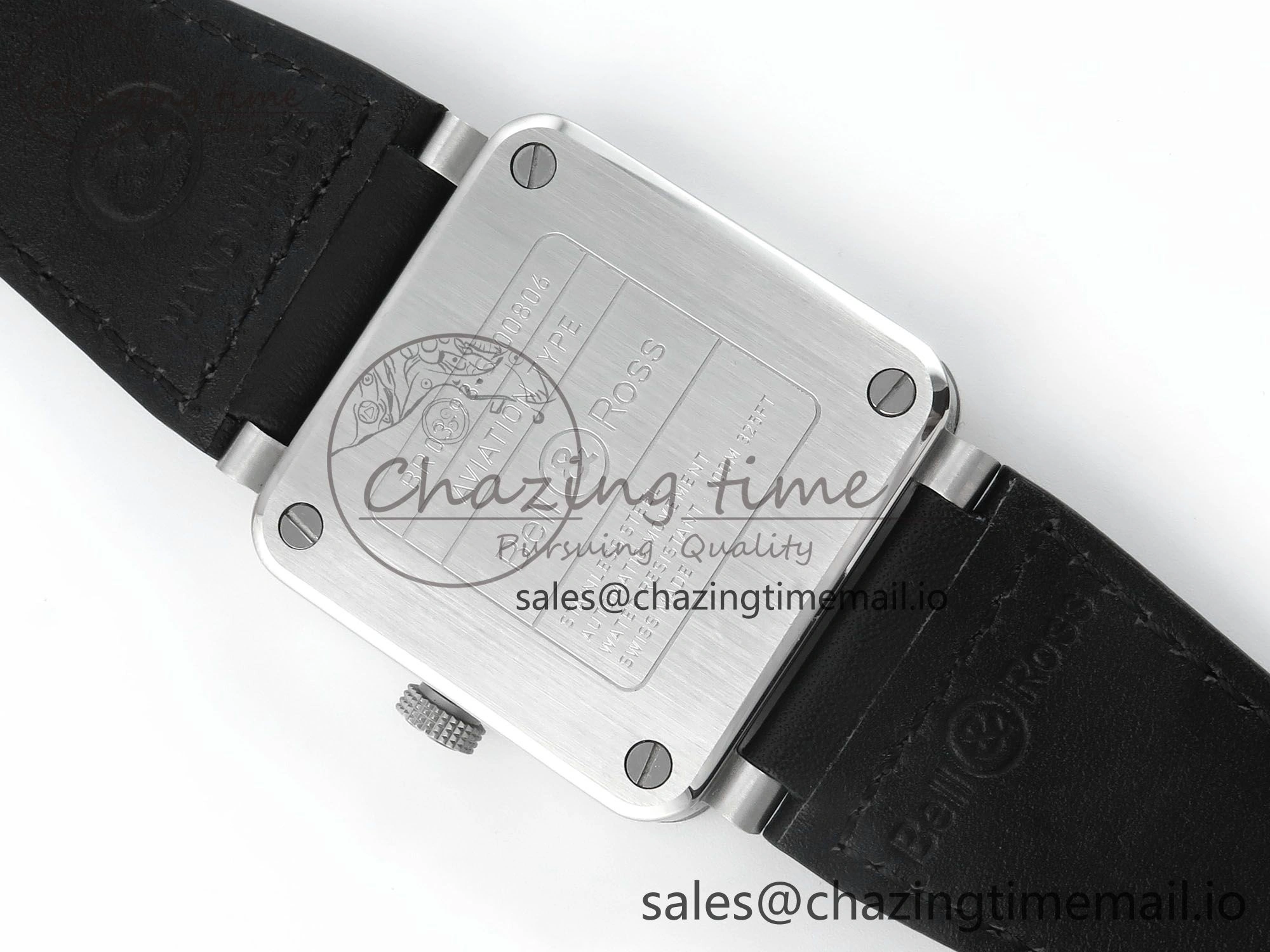 BR03-93 GMT BRF 1:1 Best Edition Black Dial on Black Leather Strap A2824