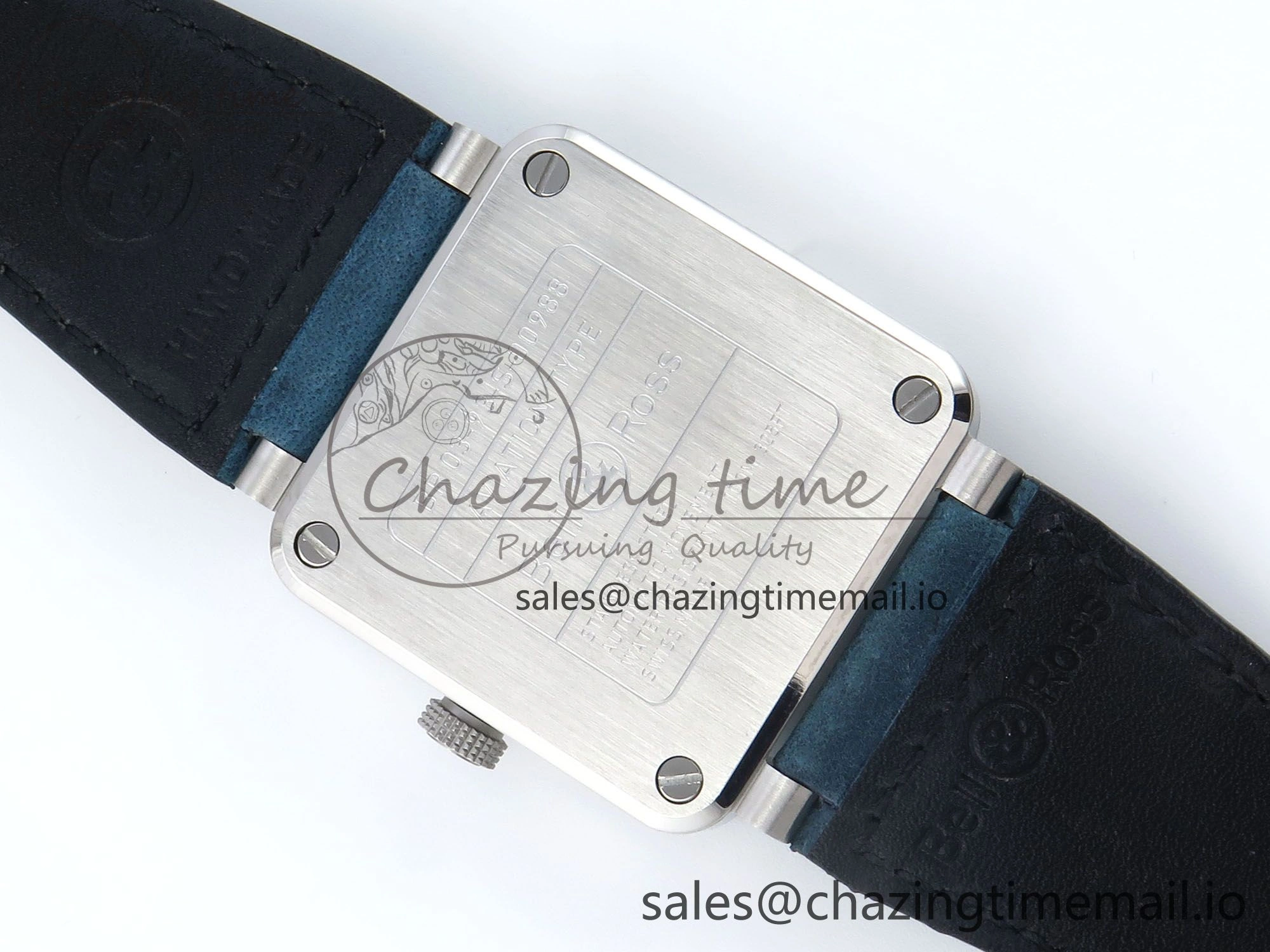 BR03-93 GMT BRF 1:1 Best Edition Blue Dial on Blue Leather Strap A2824