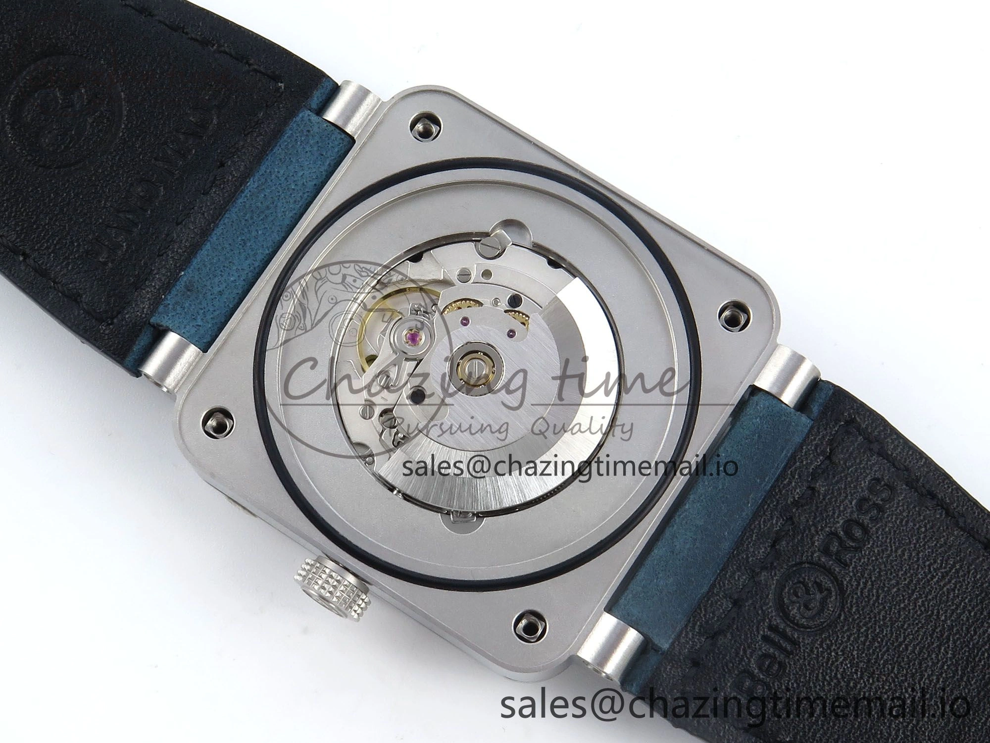 BR03-93 GMT BRF 1:1 Best Edition Blue Dial on Blue Leather Strap A2824
