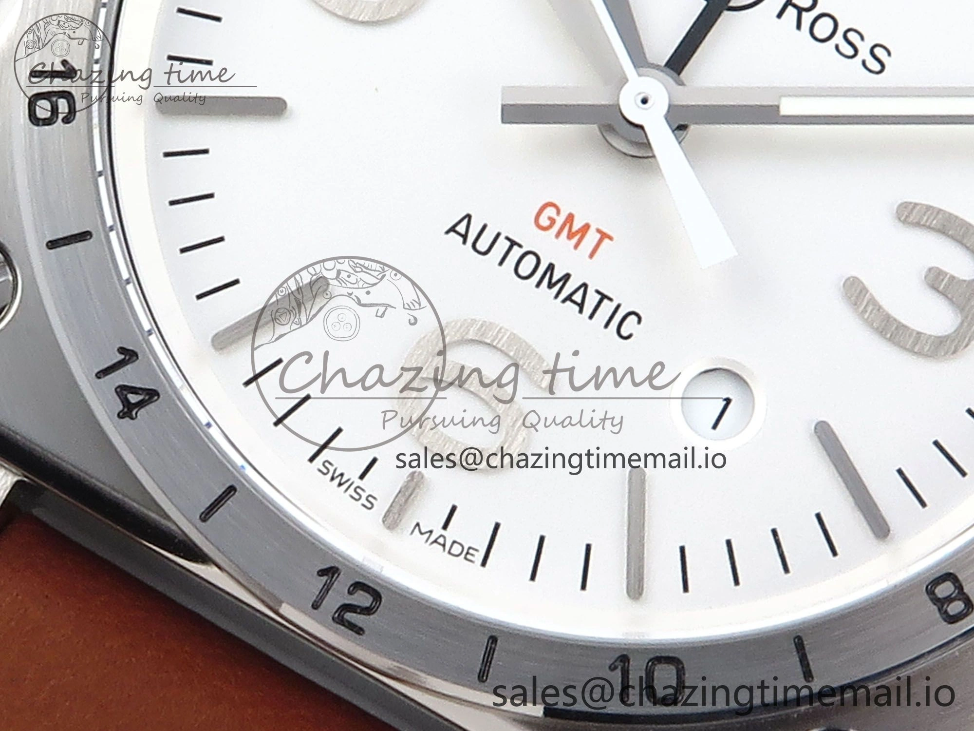 BR03-93 GMT BRF 1:1 Best Edition White Dial on Brown Leather Strap A2824