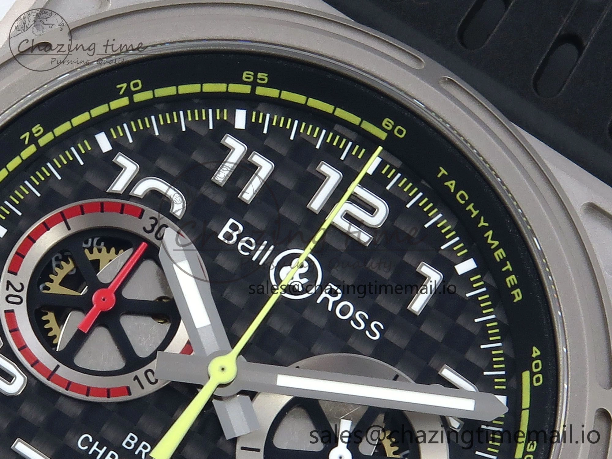 BR03-94 Instruments BRF 1:1 Best Edition Black Carbon Dial on Black Hollow Rubber Strap A2824