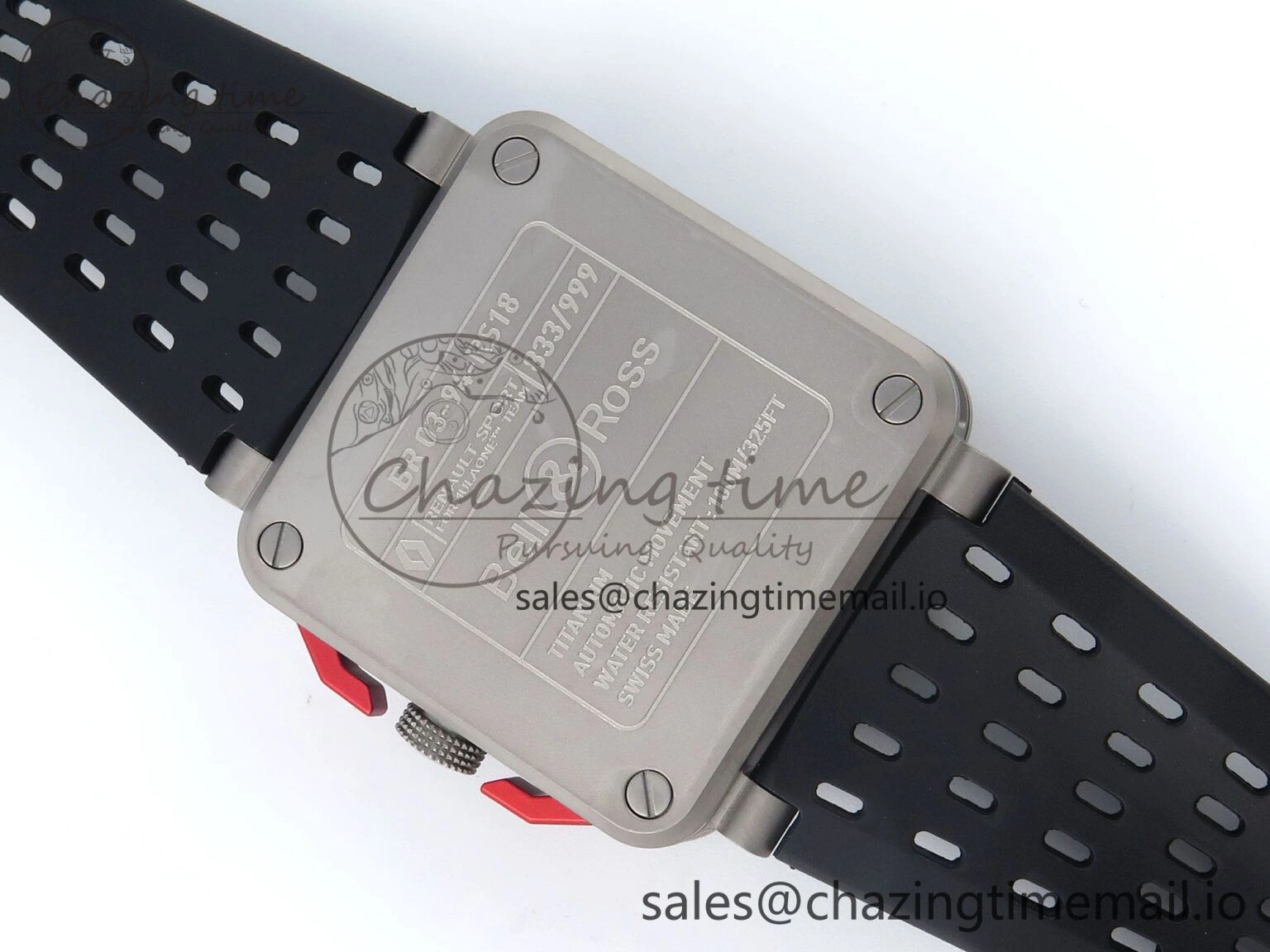 BR03-94 Instruments BRF 1:1 Best Edition Black Carbon Dial on Black Hollow Rubber Strap A2824
