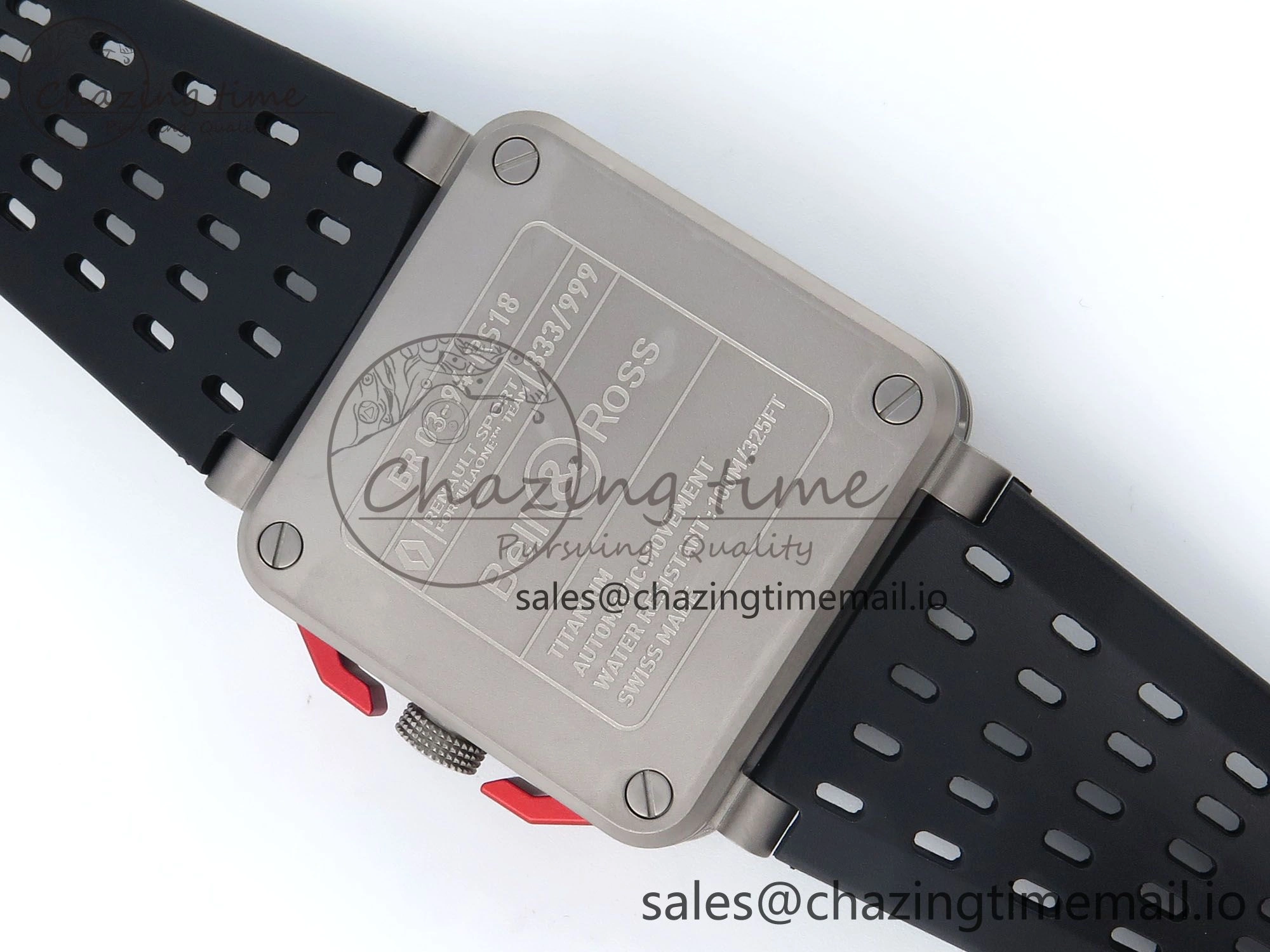 BR03-94 Instruments BRF 1:1 Best Edition Black Carbon Dial on Black Hollow Rubber Strap A2824