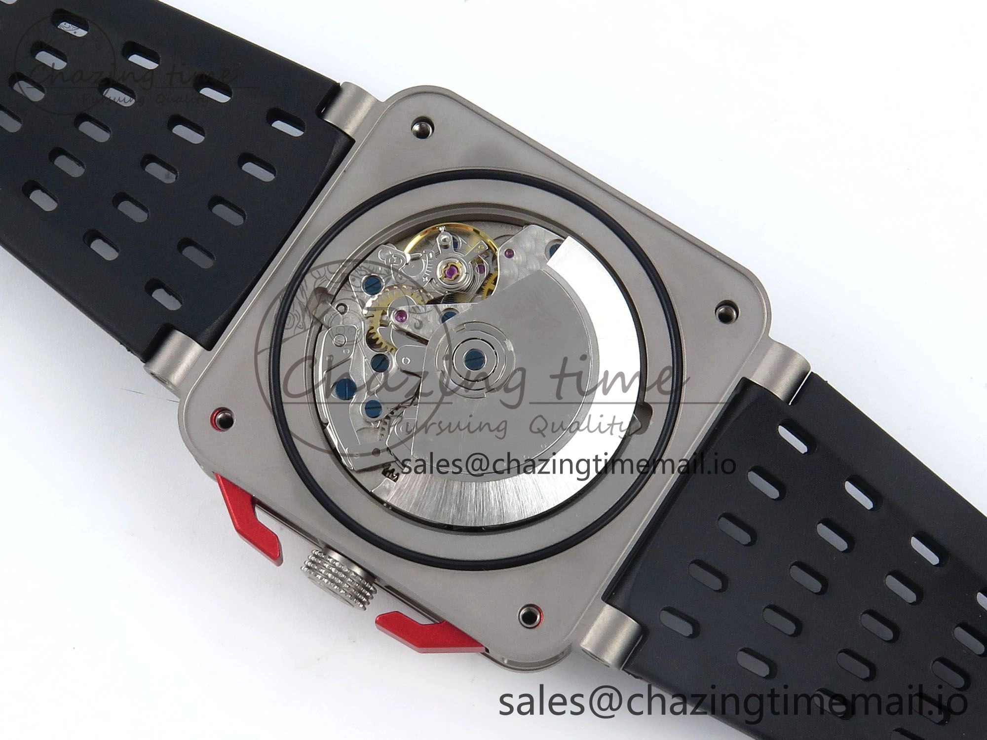 BR03-94 Instruments BRF 1:1 Best Edition Black Carbon Dial on Black Hollow Rubber Strap A2824